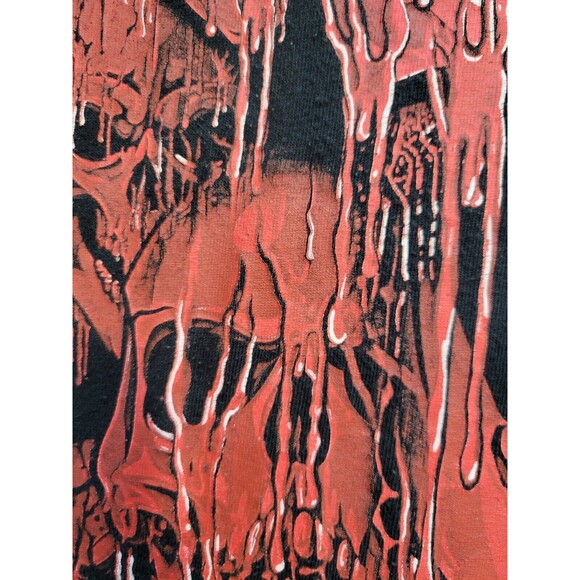 Y2K VTG RED SKULLS Dripping Blood Horror T Shirt 2000s Mens XL Thrash Metal Rock - Picture 3 of 6